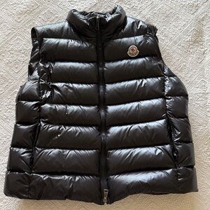 Moncler Shiny Black Quilted Ghany Gilet Vest